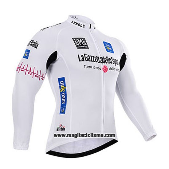 2015 Abbigliamento Ciclismo Giro d'Italia Bianco Manica Lunga e Salopette